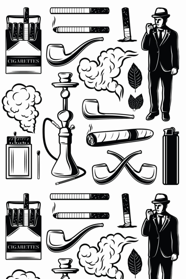 Pattern repeat of Gentleman kit removable wallpaper design