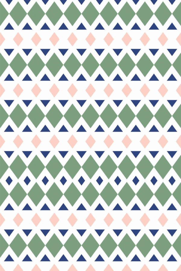 Pattern repeat of Geometric argyle pattern removable wallpaper design