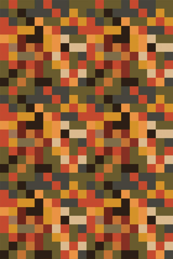 Pattern repeat of Geometric Autumn Palette removable wallpaper design