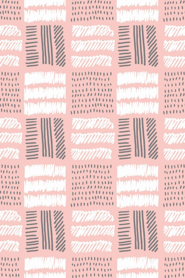Pattern repeat of Geometric boho removable wallpaper design