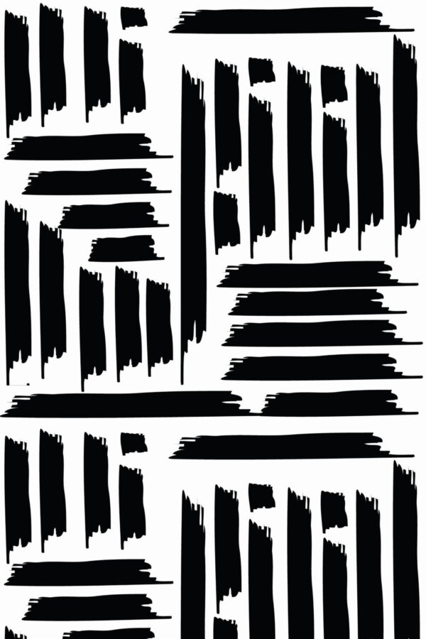 Pattern repeat of Geometric brush stroke removable wallpaper design