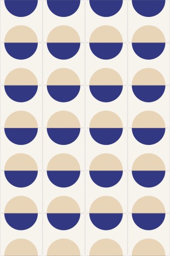 Pattern repeat of Geometric circles removable wallpaper design