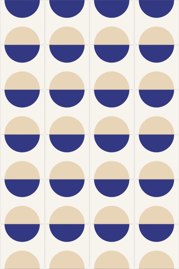 Pattern repeat of Geometric circles removable wallpaper design