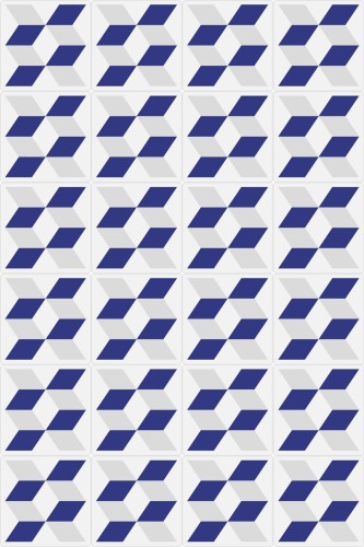Pattern repeat of Geometric cube tile removable wallpaper design