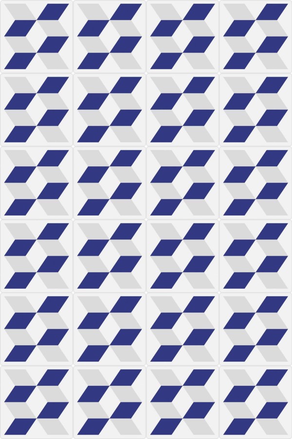 Pattern repeat of Geometric cube tile removable wallpaper design