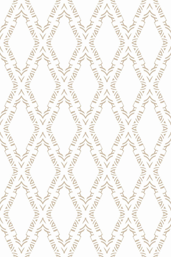 Pattern repeat of Geometric delicate diamond pattern removable wallpaper design