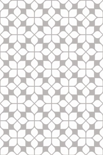 Pattern repeat of Geometric flower tile removable wallpaper design