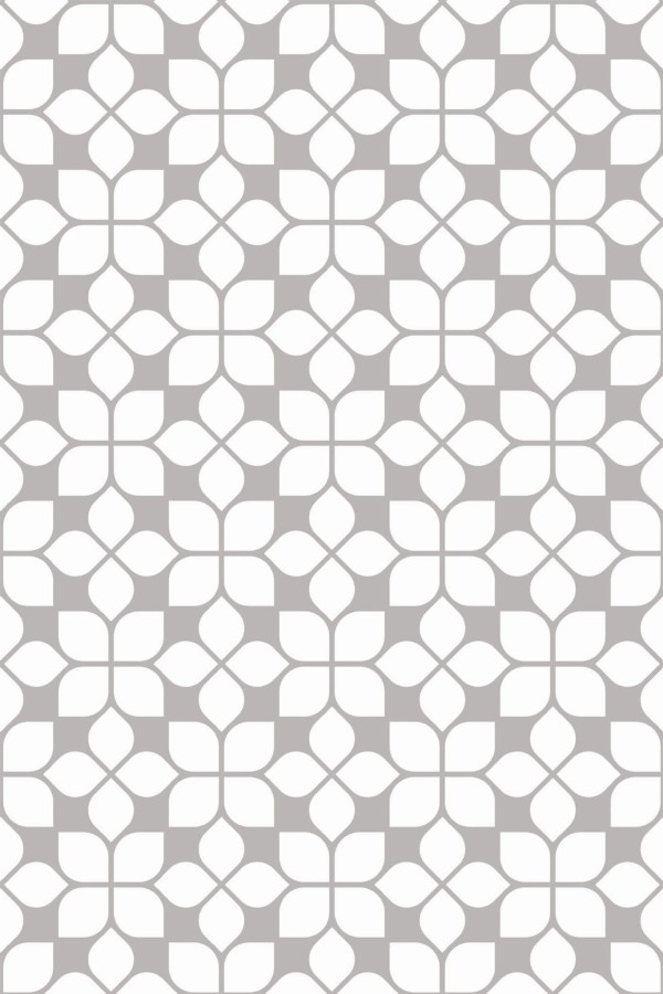 Pattern repeat of Geometric flower tile removable wallpaper design
