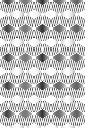 Pattern repeat of Geometric hexagon removable wallpaper design
