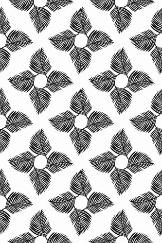 Pattern repeat of Geometric leaf removable wallpaper design