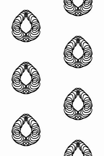 Pattern repeat of Geometric raindrop removable wallpaper design