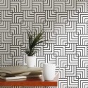 Scandinavian style accent wall decorated with Geometric texture peel and stick wallpaper