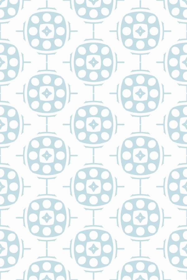 Pattern repeat of Geometric tile ornament removable wallpaper design