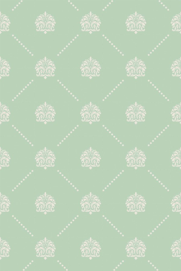 Pattern repeat of Geometric vintage floral removable wallpaper design