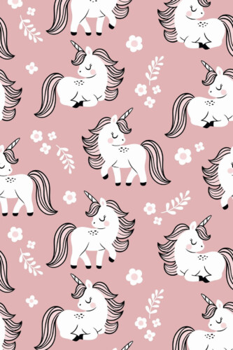 Pattern repeat of Girl nursery removable wallpaper design