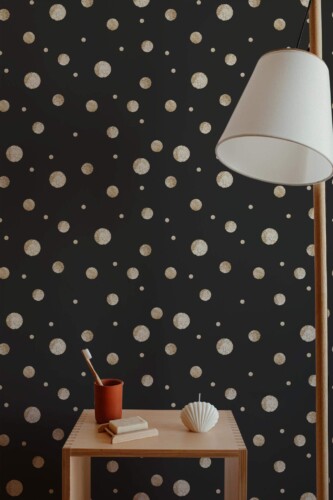 Minimal style bathroom decorated with Glitter dots peel and stick wallpaper