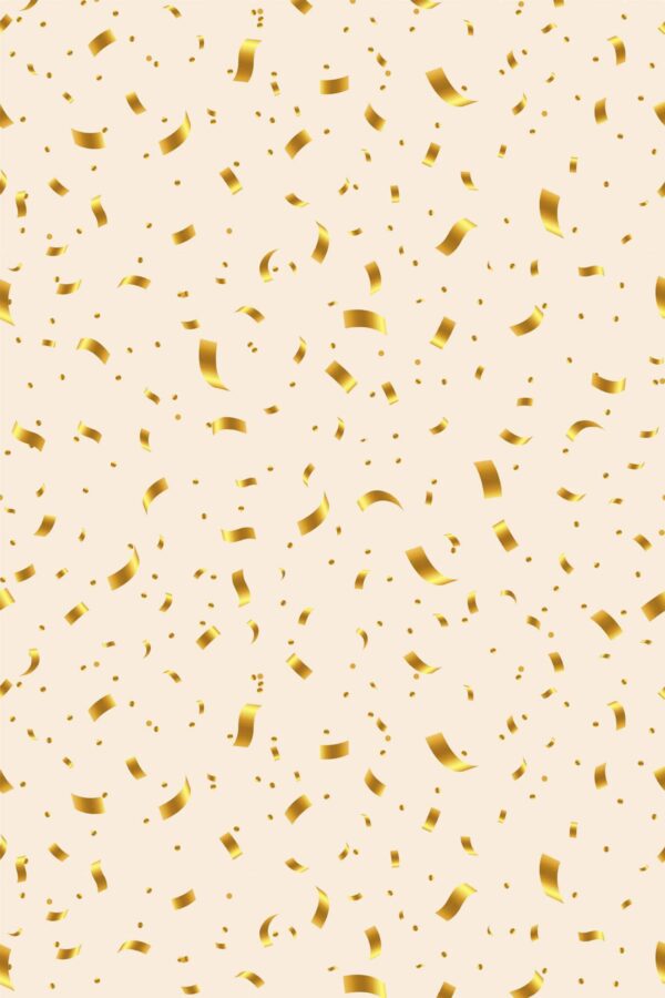 Pattern repeat of Gold color confetti removable wallpaper design
