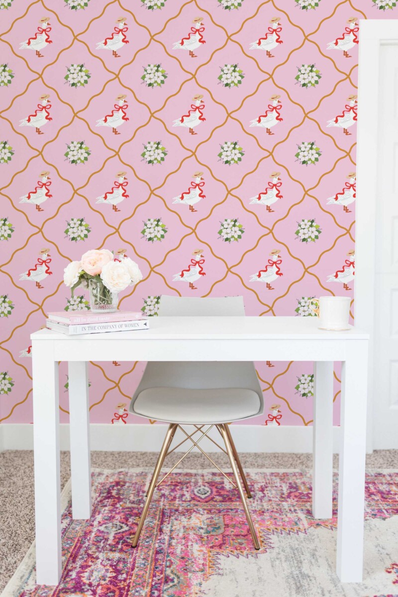 Pink Goose Charm Wallpaper