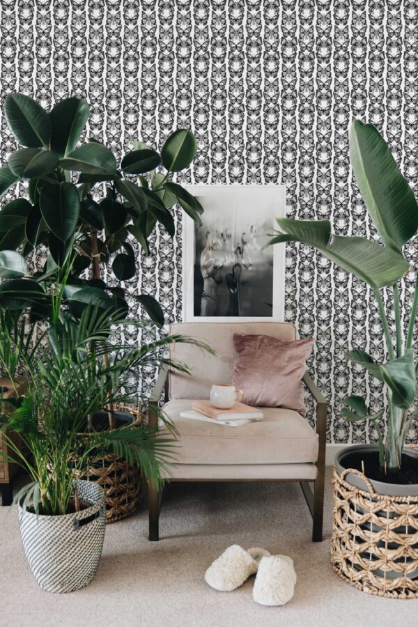 Fancy Walls black and white butterfly self-adhesive wallpaper