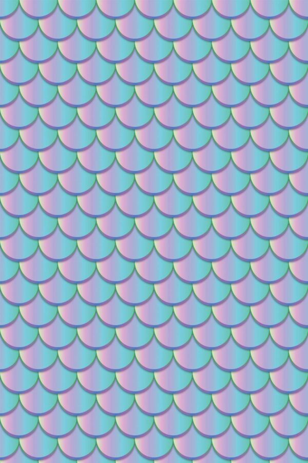 Pattern repeat of Gradient Blue Scales removable wallpaper design