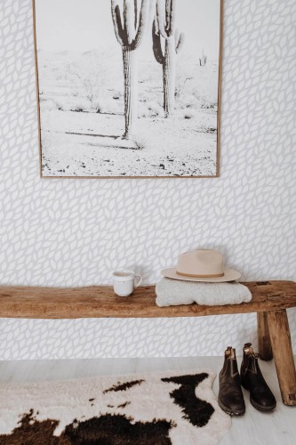 Scandinavian style entryway decorated with Gray bathroom peel and stick wallpaper
