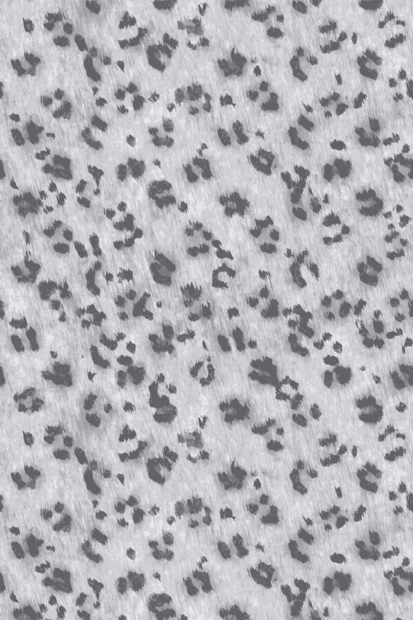 Pattern repeat of Gray leopard pattern removable wallpaper design
