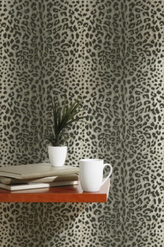 Fancy Walls Gray Leopard peel and stick wallpaper