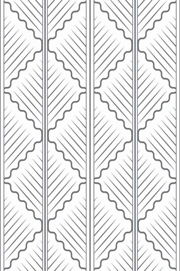 Pattern repeat of Gray oak leaf removable wallpaper design