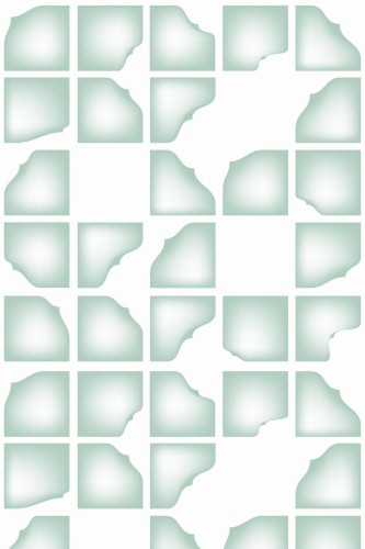 Pattern repeat of Green abstract geometric shapes removable wallpaper design