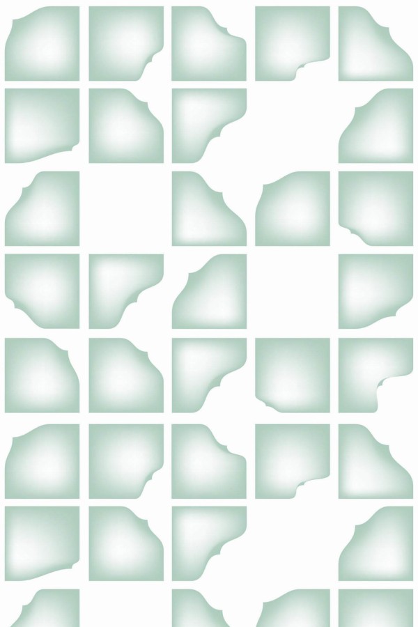 Pattern repeat of Green abstract geometric shapes removable wallpaper design