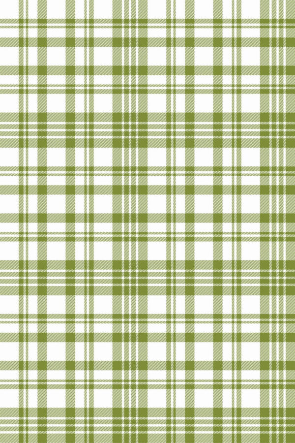 Pattern repeat of Green aesthetic plaid removable wallpaper design