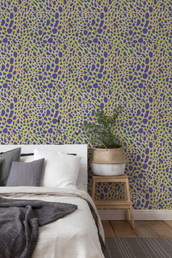 Fancy Walls Green and Blue Cheetah Print Purple Playful traditional wallpaper