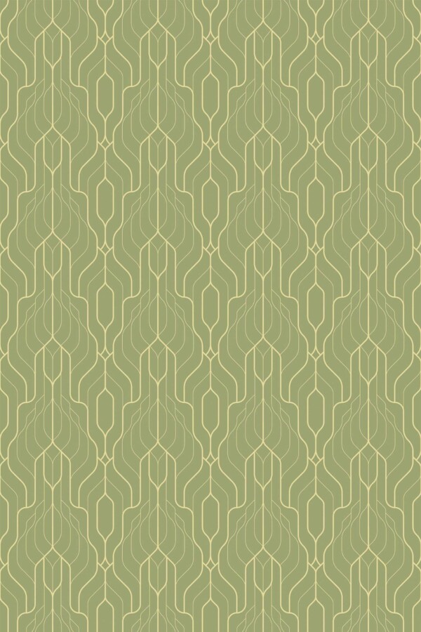 Fancy Walls Green Geometric peel and stick wallpaper