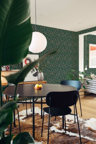 Candy cane green self-adhesive wallpaper by Fancy Walls