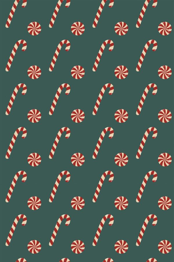 Green Classic Lollies peel and stick wallpaper by Fancy Walls
