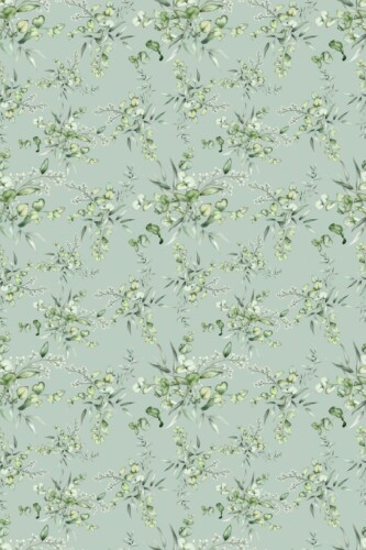 Green Floral Elegance self-adhesive wallpaper by Fancy Walls