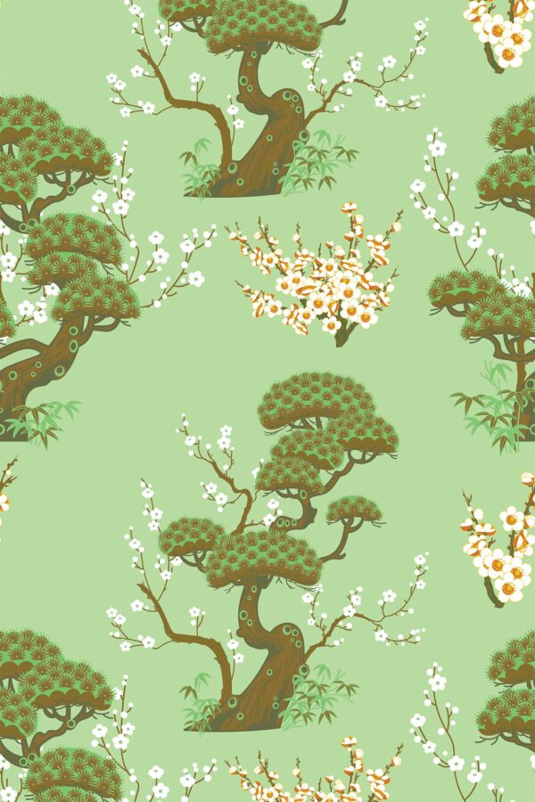 Vintage Cherry Tree Wallpaper