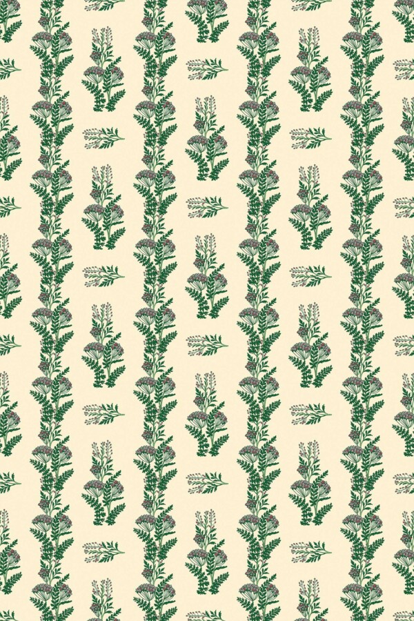 Green Vintage Floral Wallpaper