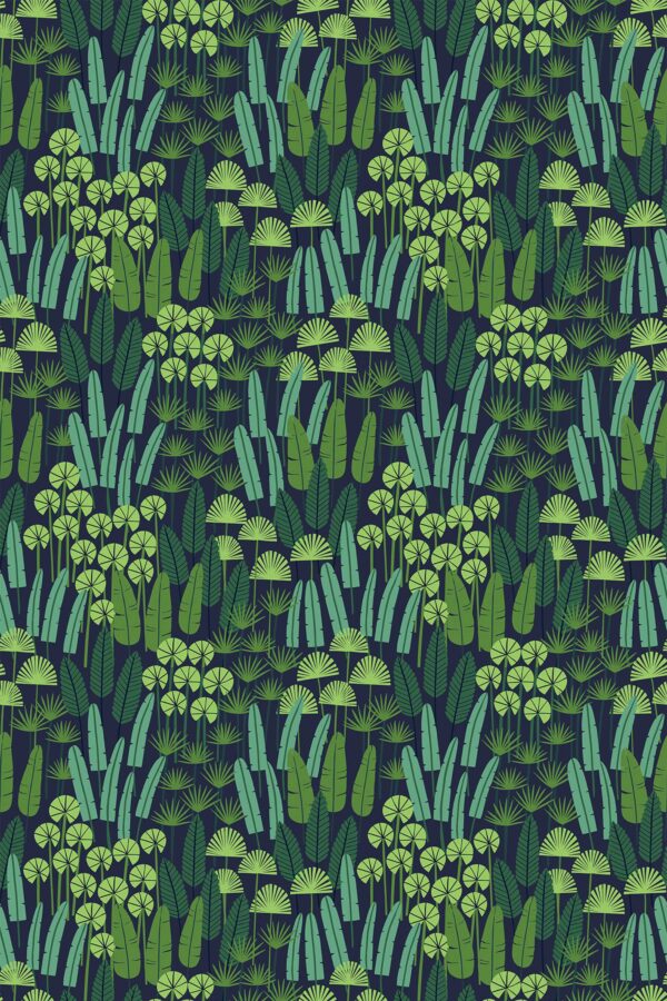 Green Biophilic Garden Wallpaper