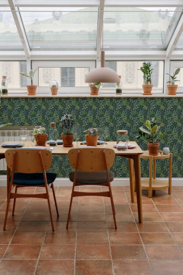 Green Biophilic Garden Wallpaper
