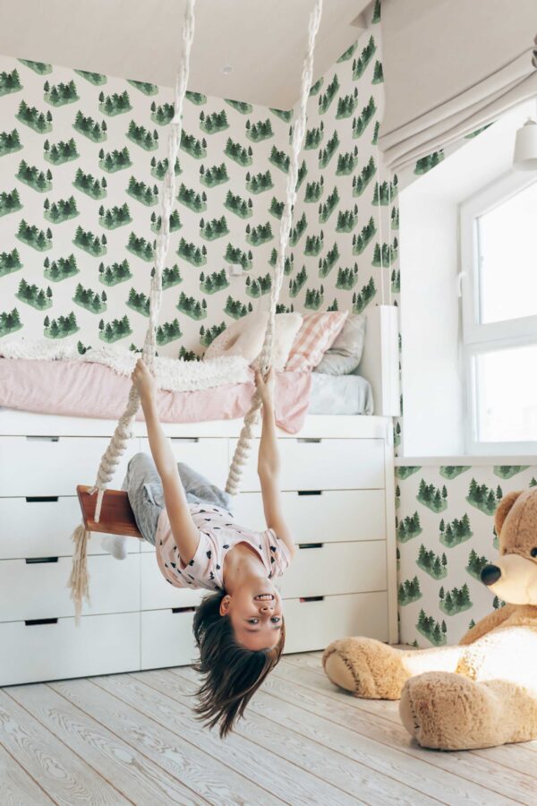 Calm green forest self-adhesive wallpaper by Fancy Walls