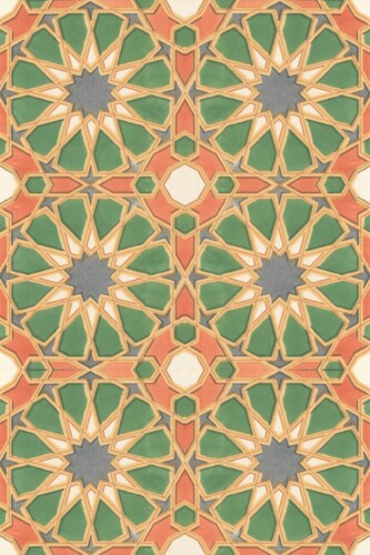 Fancy Walls Green Geometric wallpaper for Restaurant walls in Art deco style unpasted wallpaper.