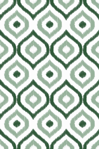 Pattern repeat of Green ikat removable wallpaper design