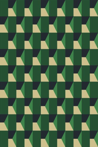 Traditional wallpaper with geometric pattern in green by Fancy Walls