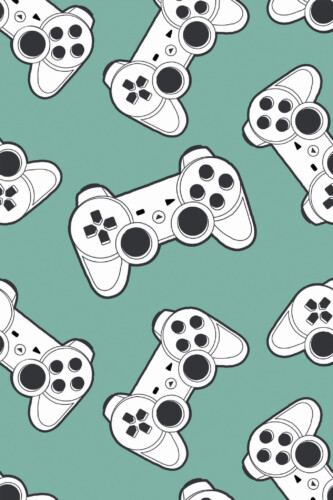 Pattern repeat of Green joystick removable wallpaper design