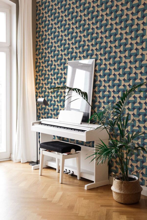 Unpasted wallpaper showcasing Green Retro Rounds from Fancy Walls
