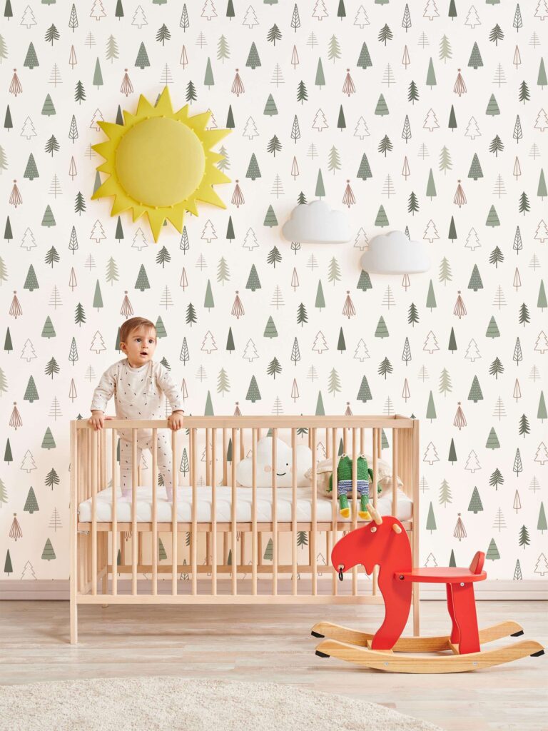 christmas tree non-pasted wallpaper