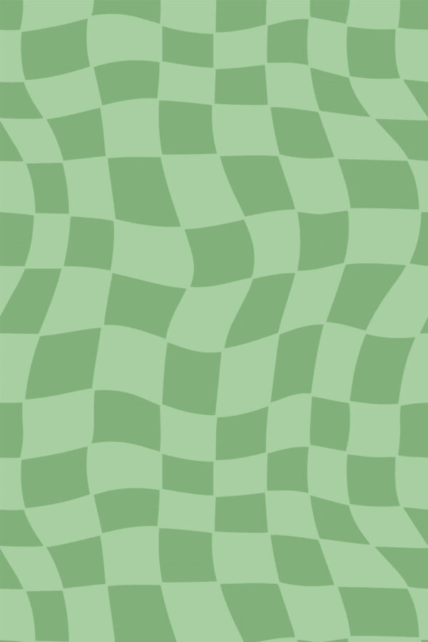 Pattern repeat of Green trippy grid removable wallpaper design
