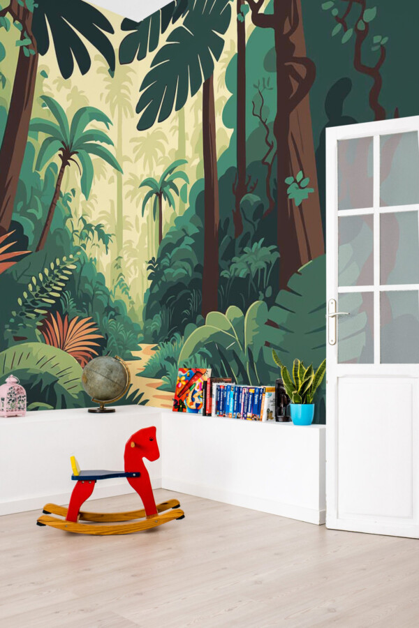 Fancy Walls tropical wall paper mural in bright green