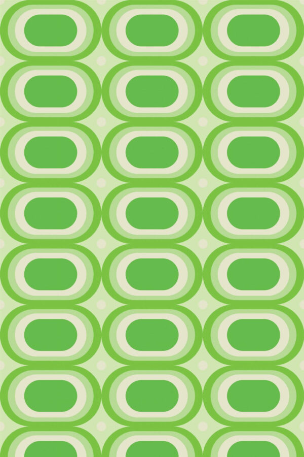 Pattern repeat of Green Vintage Harmony removable wallpaper design